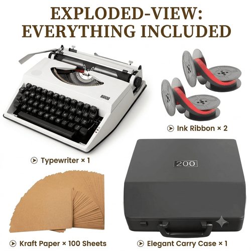 1980s Feiyu 200 Classic Manual Typewriter - Authentic Restored Collector's Piece - Heritage Keys Studio