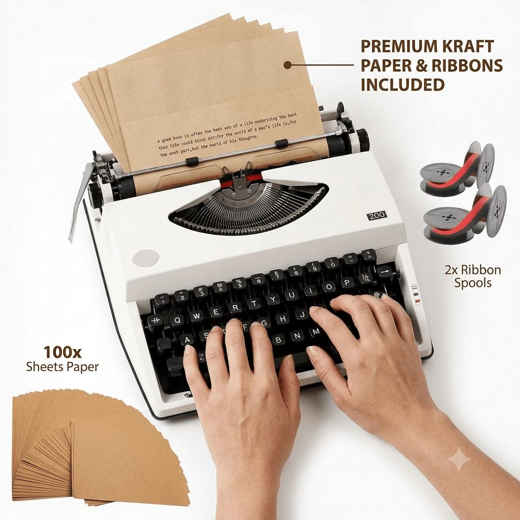 1980s Feiyu 200 Classic Manual Typewriter - Authentic Restored Collector's Piece - Heritage Keys Studio