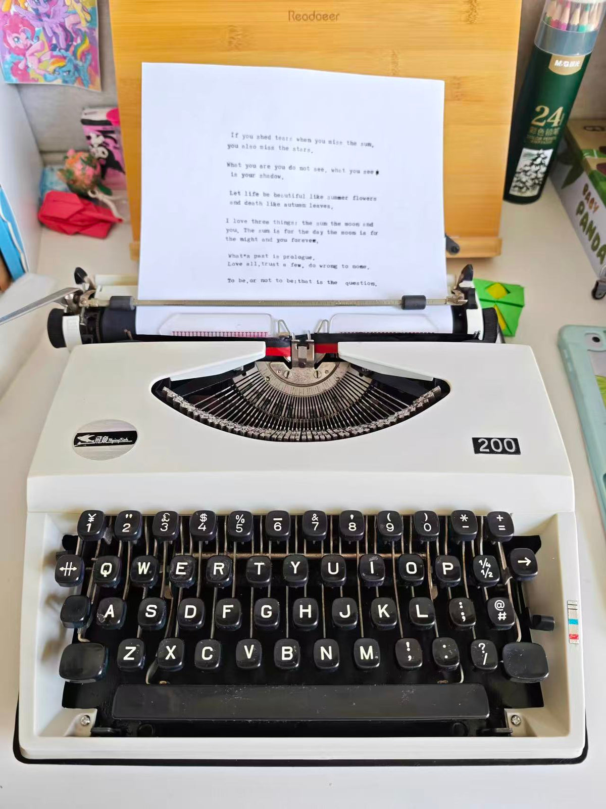 1980s Feiyu 200 Classic Manual Typewriter - Authentic Restored Collector's Piece - Heritage Keys Studio